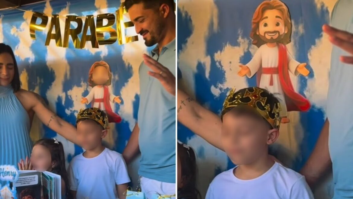 menino-celebra-7-anos-com-tema-de-jesus-e-emociona-ao-orar:-“esse-aniversario-e-para-voce”