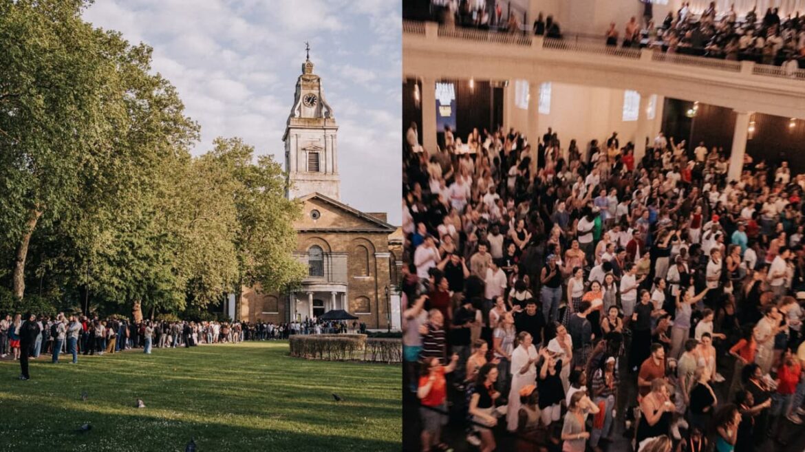 sob-forte-calor,-mais-de-1.500-pessoas-fazem-fila-para-culto-de-oracao-em-londres