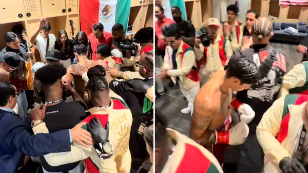 boxeador-ora-com-equipe-antes-de-disputar-cinturao-e-vence-por-nocaute