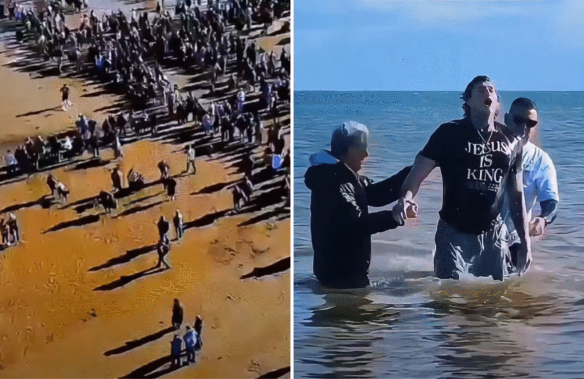 550-pessoas-sao-batizadas-em-praia-da-inglaterra:-“as-pessoas-estao-vindo-a-jesus”